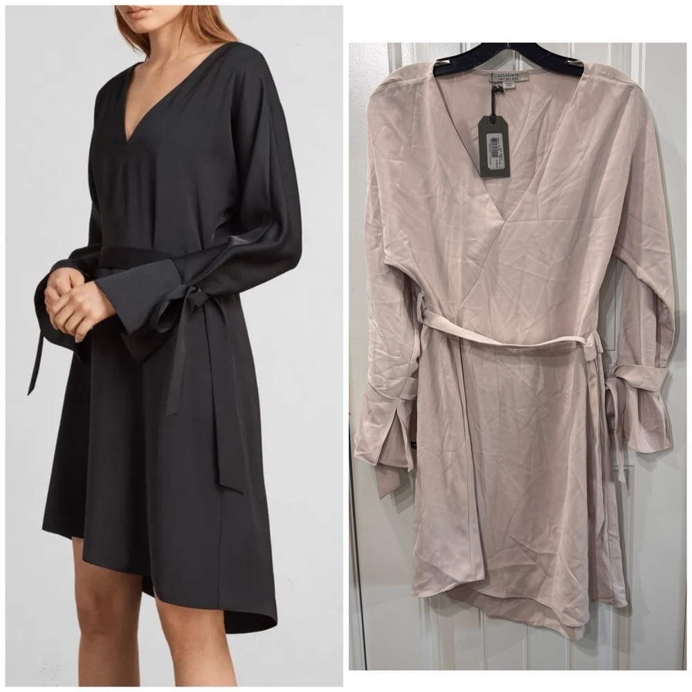 ALLSAINTS Sia Dress in Pale Pink